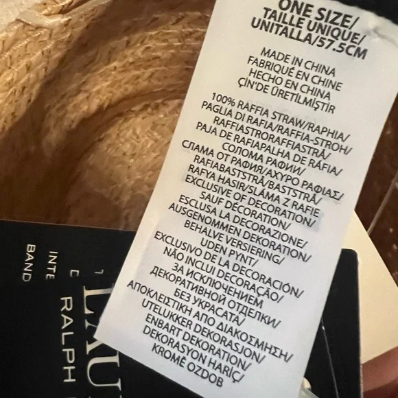 🆕 Lauren Ralph Lauren Raffia Rope Fedora Hat - Picture 16 of 17